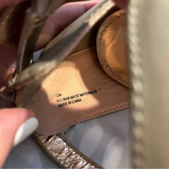 Taupe Platform Sandals / Open Toed Wedge Heels, Lane Bryant Size 12 W - Picture 8 of 13